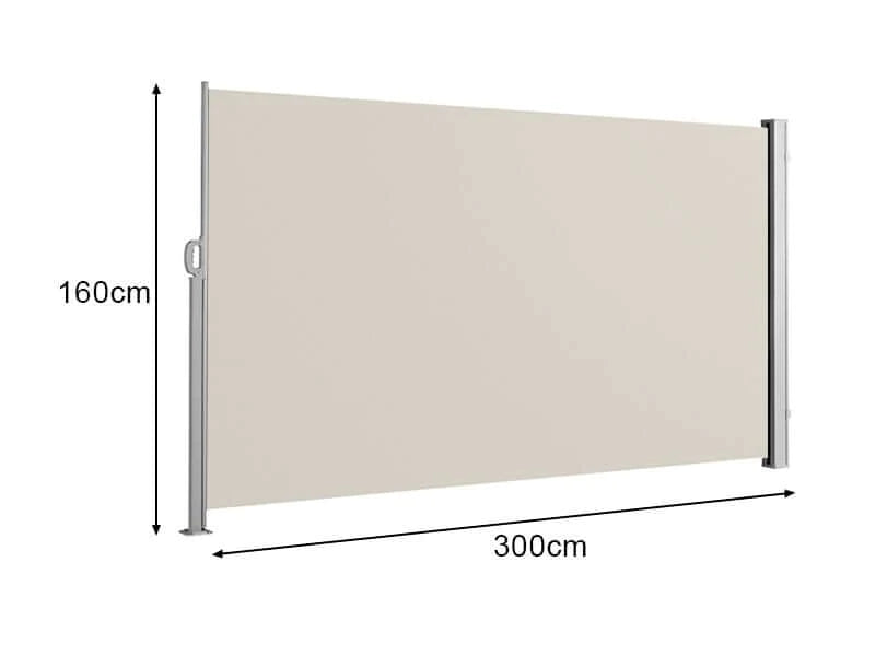 Patio Screen Retractable Side Awning 1.6m x 3 m, Awnings