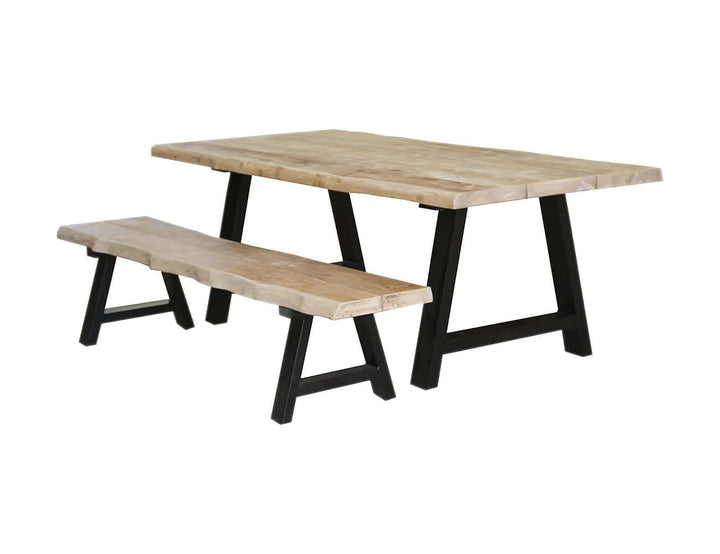 Robusta Teak Dining Table & Bench Bundle - 200cm, Dining Sets