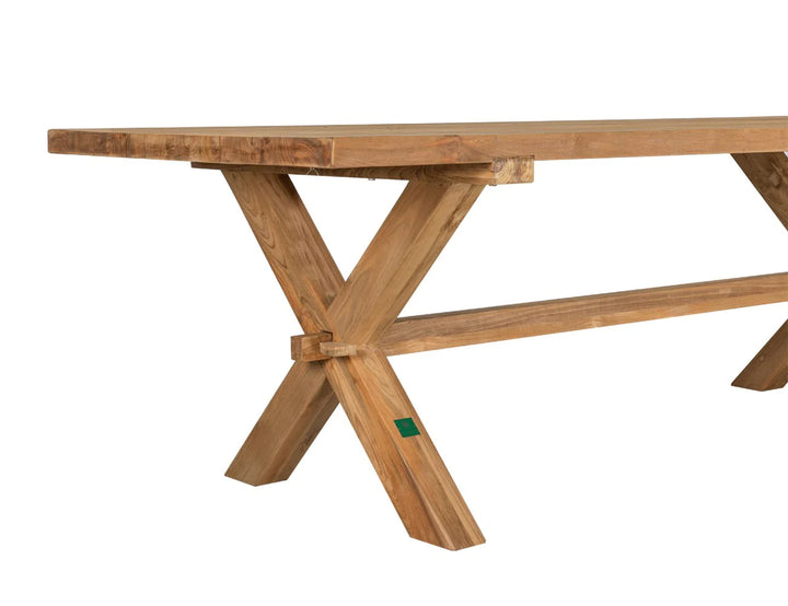 Teak X-Leg Table - 250 x 100cm, Dining Tables