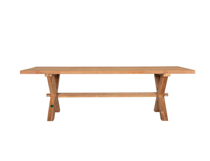 Teak X-Leg Table - 250 x 100cm, Dining Tables